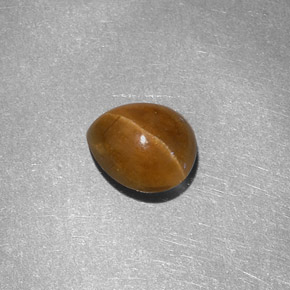 1.46 ct Yellow Cat's Eye Apatite Stone, Natural Cat's Eye Apatite in Pear Cabochon Shape for Sale