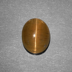 2.05 ct Yellow Cat's Eye Apatite Gemstone, Cat's Eye Apatite Gem in Oval Cabochon Shape for Sale.