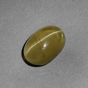 1.96 ct Yellow Cat's Eye Apatite Stone, Natural Cat's Eye Apatite in Oval Cabochon Shape for Sale