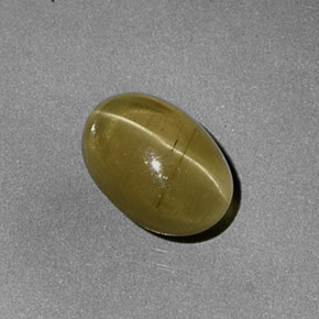Cat's Eye Apatite Gemstone in 8.5 x 5.9 mm Size for Sale, Cat's Eye Apatite Stone in Greenish Golden Color