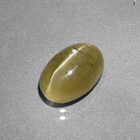 1.42 ct Green Cat's Eye Apatite Stone, Natural Cat's Eye Apatite in Oval Cabochon Shape for Sale