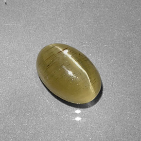 Cat's Eye Apatite Gemstone in 7.5 x 5.1 mm Size for Sale, Cat's Eye Apatite Stone in Golden Green Color