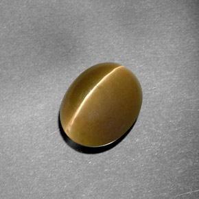 5.72 ct Green Cat's Eye Apatite Stone, Natural Cat's Eye Apatite in Oval Cabochon Shape for Sale