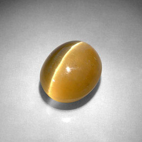 5.72 ct Yellow Cat's Eye Apatite Stone, Natural Cat's Eye Apatite in Oval Cabochon Shape for Sale