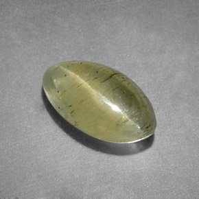 1.26 ct Green Cat's Eye Apatite Stone, Natural Cat's Eye Apatite in Marquise Cabochon Shape for Sale
