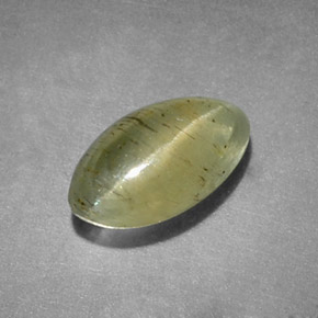 Cat's Eye Apatite Gemstone in 8.5 x 4.9 mm Size for Sale, Cat's Eye Apatite Stone in Yellow Green Color