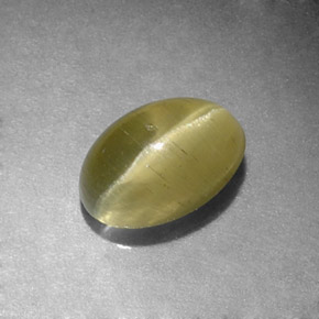 Cat's Eye Apatite Gemstone in 7 x 5 mm (calibrated) Size for Sale, Cat's Eye Apatite Stone in Yellow Green Color