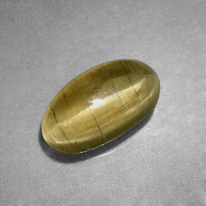 1.29 ct Green Cat's Eye Apatite Stone, Natural Cat's Eye Apatite in Oval Cabochon Shape for Sale