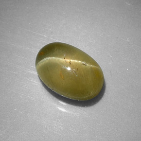 Cat's Eye Apatite Gemstone in 9 x 6.3 mm Size for Sale, Cat's Eye Apatite Stone in Yellow Green Color