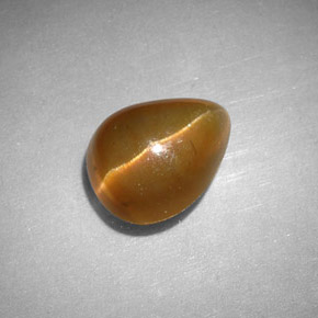 2.03 ct Green Cat's Eye Apatite Stone, Natural Cat's Eye Apatite in Pear Cabochon Shape for Sale