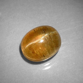 3.26 ct Yellow Cat's Eye Apatite Gemstone, Cat's Eye Apatite Gem in Oval Cabochon Shape for Sale.