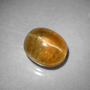 3.26 ct Yellow Cat's Eye Apatite Stone, Natural Cat's Eye Apatite in Oval Cabochon Shape for Sale