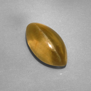2.59 ct Yellow Cat's Eye Apatite Stone, Natural Cat's Eye Apatite in Marquise Cabochon Shape for Sale