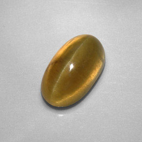 2.87 ct Yellow Cat's Eye Apatite Stone, Natural Cat's Eye Apatite in Oval Cabochon Shape for Sale