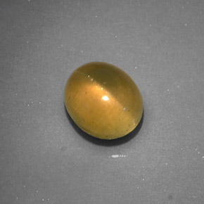 1.27 ct Yellow Cat's Eye Apatite Gemstone, Cat's Eye Apatite Gem in Oval Cabochon Shape for Sale.