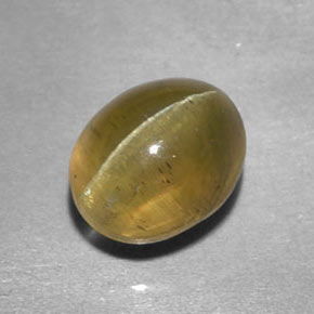 1.69 ct Green Cat's Eye Apatite Stone, Natural Cat's Eye Apatite in Oval Cabochon Shape for Sale