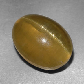 Cat's Eye Apatite Gemstone in 10.5 x 7.8 mm Size for Sale, Cat's Eye Apatite Stone in Golden Green Color