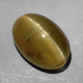 Cat's Eye Apatite Gemstone in 10 x 6.7 mm Size for Sale, Cat's Eye Apatite Stone in Golden Green Color