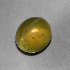 Cat's Eye Apatite Gemstone in 8.6 x 7.4 mm Size for Sale, Cat's Eye Apatite Stone in Golden Green Color