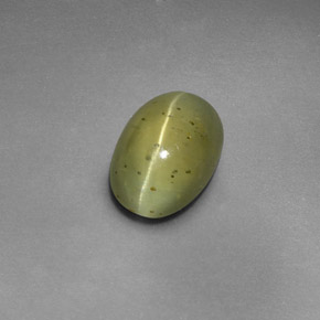 2.58 ct Green Cat's Eye Apatite Stone, Natural Cat's Eye Apatite in Oval Cabochon Shape for Sale