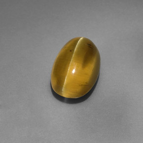 4.12 ct Green Cat's Eye Apatite Stone, Natural Cat's Eye Apatite in Oval Cabochon Shape for Sale