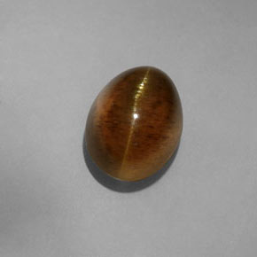 6.67 ct Yellow Cat's Eye Apatite Stone, Natural Cat's Eye Apatite in Oval Cabochon Shape for Sale