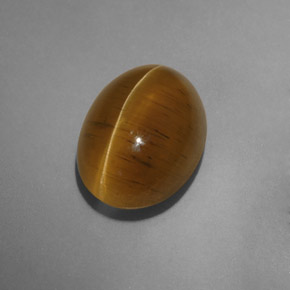 9.54 ct Yellow Cat's Eye Apatite Gemstone, Cat's Eye Apatite Gem in Oval Cabochon Shape for Sale.