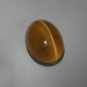 9.54 ct Yellow Cat's Eye Apatite Stone, Natural Cat's Eye Apatite in Oval Cabochon Shape for Sale