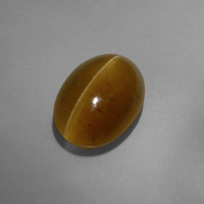 Cat's Eye Apatite Gemstone in 14 x 10 mm (calibrated) Size for Sale, Cat's Eye Apatite Stone in Greenish Golden Color