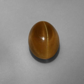 7.75 ct Yellow Cat's Eye Apatite Stone, Natural Cat's Eye Apatite in Oval Cabochon Shape for Sale