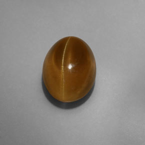 Cat's Eye Apatite Gemstone in 12.1 x 9 mm Size for Sale, Cat's Eye Apatite Stone in Greenish Golden Color