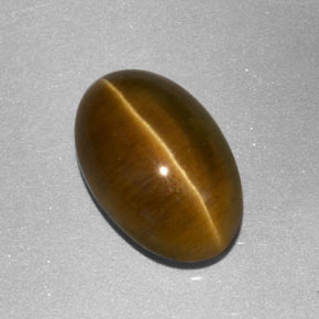 3.86 ct Yellow Cat's Eye Apatite Stone, Natural Cat's Eye Apatite in Oval Cabochon Shape for Sale