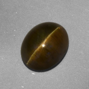 Cat's Eye Apatite Gemstone in 9.3 x 7.4 mm Size for Sale, Cat's Eye Apatite Stone in Greenish Golden Color