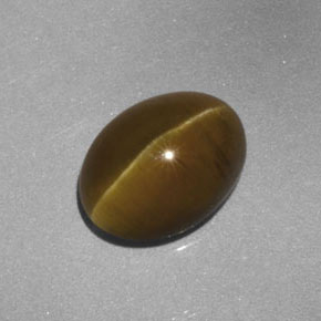 3.52 ct Yellow Cat's Eye Apatite Stone, Natural Cat's Eye Apatite in Oval Cabochon Shape for Sale