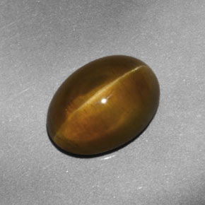 3.28 ct Yellow Cat's Eye Apatite Stone, Natural Cat's Eye Apatite in Oval Cabochon Shape for Sale
