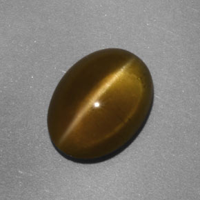 Cat's Eye Apatite Gemstone in 10.6 x 7.9 mm Size for Sale, Cat's Eye Apatite Stone in Greenish Golden Color