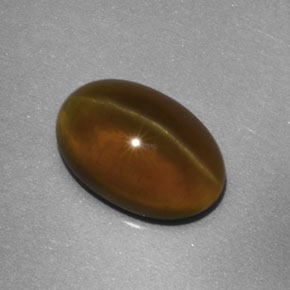 Cat's Eye Apatite Gemstone in 10.7 x 7.2 mm Size for Sale, Cat's Eye Apatite Stone in Greenish Golden Color