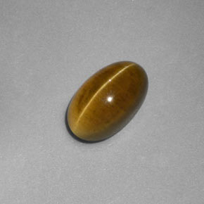 2.58 ct Yellow Cat's Eye Apatite Stone, Natural Cat's Eye Apatite in Oval Cabochon Shape for Sale