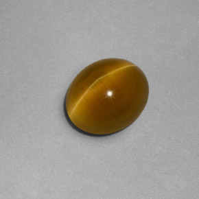 2.81 ct Yellow Cat's Eye Apatite Stone, Natural Cat's Eye Apatite in Oval Cabochon Shape for Sale