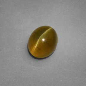 Cat's Eye Apatite Gemstone in 8 x 6.6 mm Size for Sale, Cat's Eye Apatite Stone in Greenish Golden Color