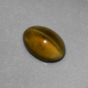 1.26 ct Yellow Cat's Eye Apatite Gemstone, Cat's Eye Apatite Gem in Oval Cabochon Shape for Sale.