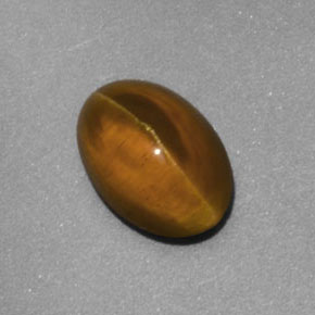 2.02 ct Yellow Cat's Eye Apatite Stone, Natural Cat's Eye Apatite in Oval Cabochon Shape for Sale