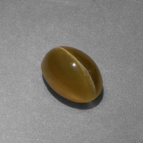 2.71 ct Green Cat's Eye Apatite Stone, Natural Cat's Eye Apatite in Oval Cabochon Shape for Sale