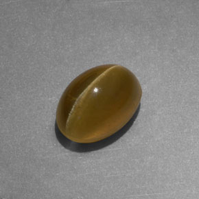 Cat's Eye Apatite Gemstone in 8.6 x 6.1 mm Size for Sale, Cat's Eye Apatite Stone in Golden Green Color