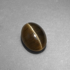 3.29 ct Green Cat's Eye Apatite Gemstone, Cat's Eye Apatite Gem in Oval Cabochon Shape for Sale.