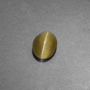 Cat's Eye Apatite Gemstone in 6.4 x 5.1 mm Size for Sale, Cat's Eye Apatite Stone in Golden Green Color