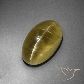 Apatite gialla a occhio di gatto da 12,95 ct, taglio ovale da 17,3 x 10,4 mm dal Kenya, Photo A