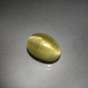 Cat's Eye Apatite Gemstone in 8 x 6 mm (calibrated) Size for Sale, Cat's Eye Apatite Stone in Golden Green Color