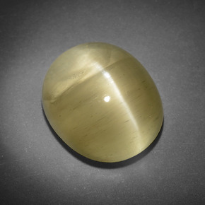 10.8ct Oval Cabochon Golden Green Cat's Eye Apatite for sale thumb image of 10.8ct Oval Cabochon Golden Green Cat's Eye Apatite (ID: 406293)