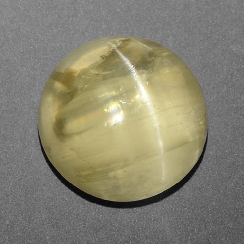 18.11 ct Green Cat's Eye Apatite Stone, Natural Cat's Eye Apatite in Round Cabochon Shape for Sale